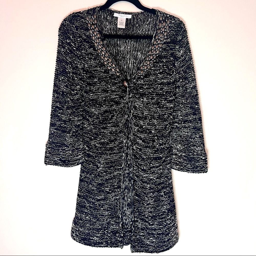 Vertigo Paris Knit Black Grey Cardigan Sweater